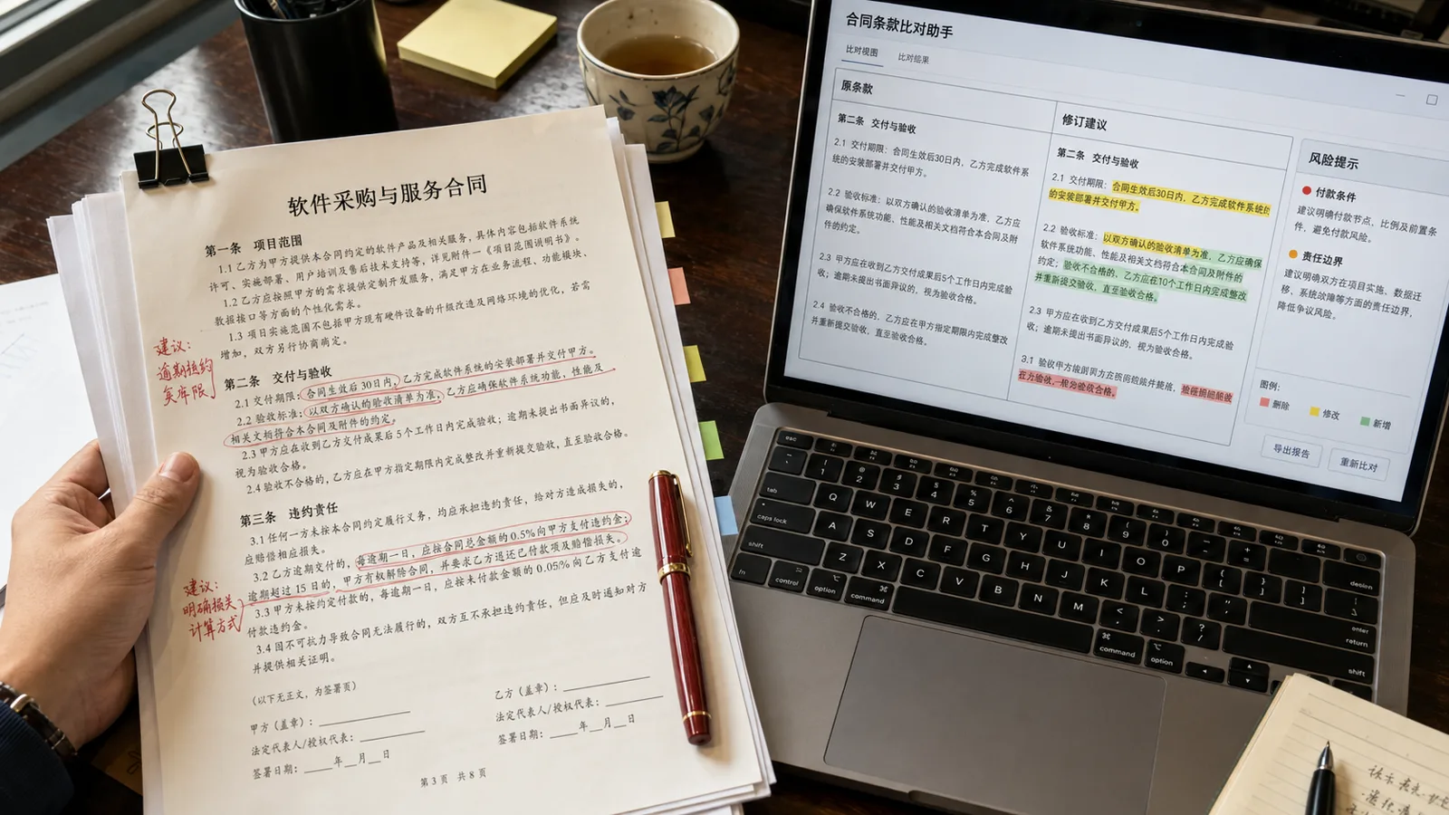 合同条款比对助手配图